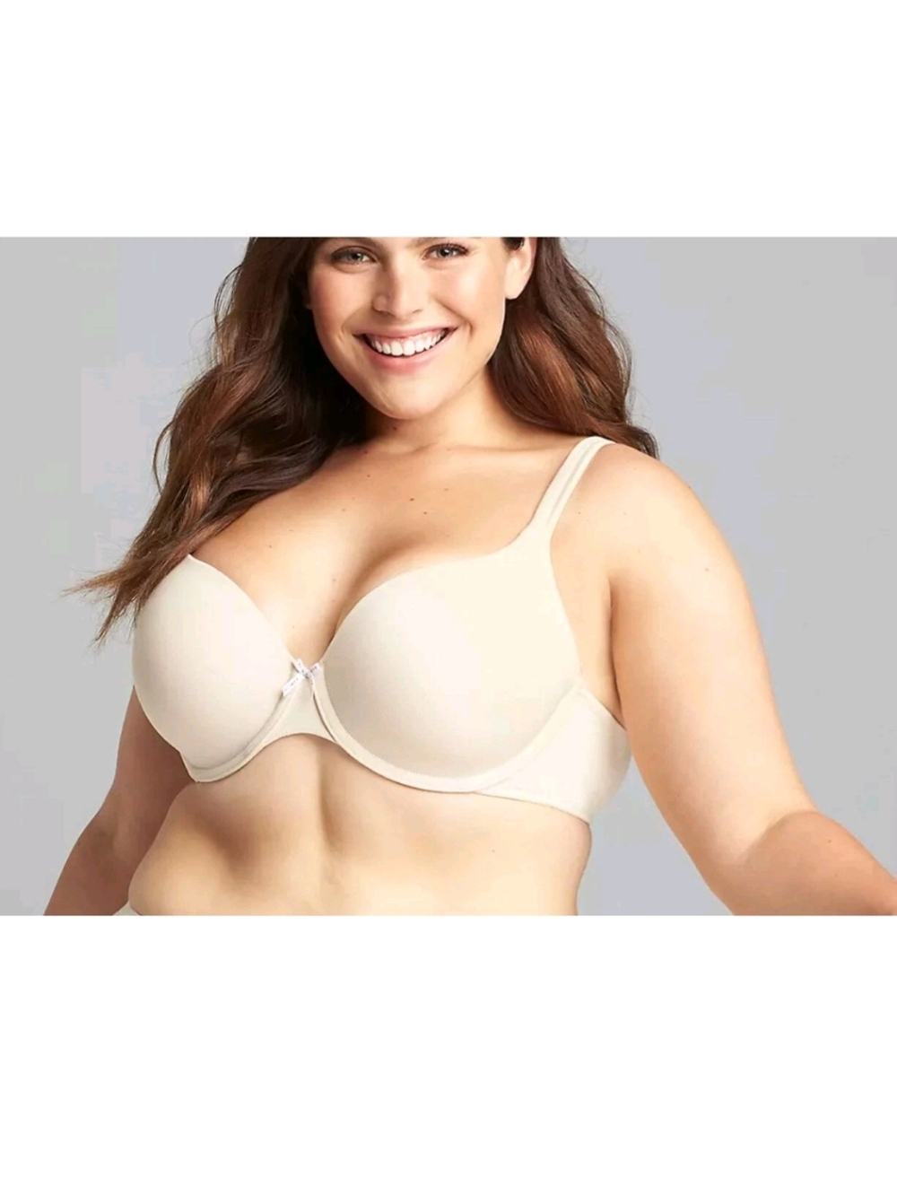 Cacique Cotton Collection  Smooth Lightly Lined T-Shirt Bra Cream 44DD NEW